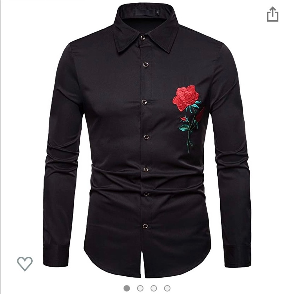 Slim fit Black button down